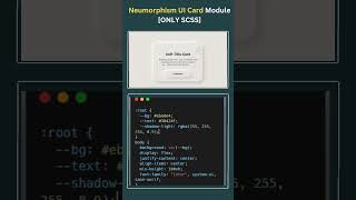 Neumorphism UI Card Module | Soft UI Design using ONLY SCSS
