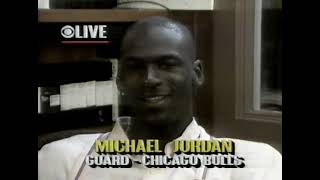 Michael Jordan's CBS award & Brent Musburger interview (MVP & DPOY, Laimbeer fight). 1988 NBA Finals