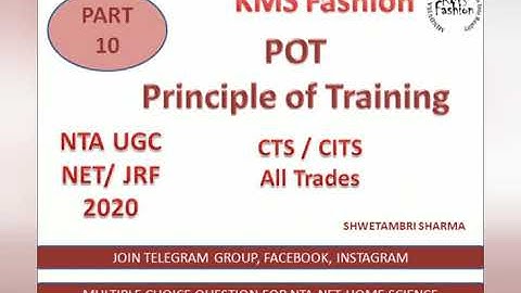 POT part 10 - Principles of Training by Shwetambri Sharma