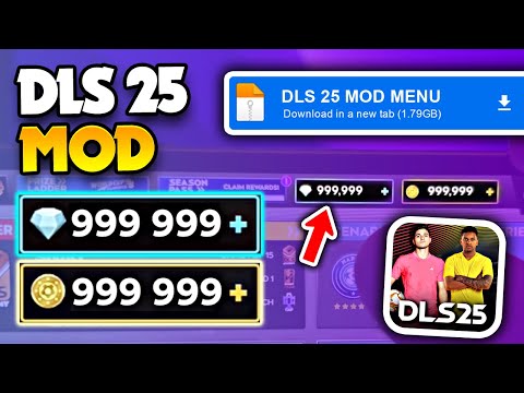 DLS 25 HACK MOD ألماس وعملات معدنية غير محدودة في Dream League Soccer 2025 MOD APK Android IOS