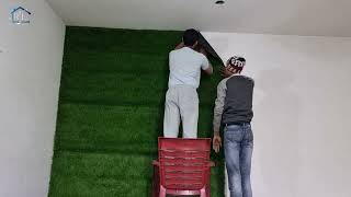 PVC Grass Installation in low cost | How to install Grass on Wall | Artificial Grass Price