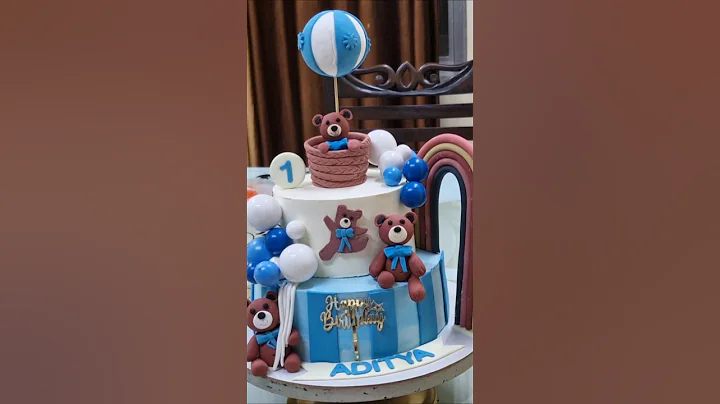 Teddy bear🧸 theme cake #cake #trending #shorts #birtdaycake #cakedesign #pineapplecak #BakingBites
