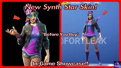 New Synth Star Skin With 65 Dances Emotes Fortnite Battle Royale - new synth star skin before you buy in game showcase fortnite battle royale duration 1 58