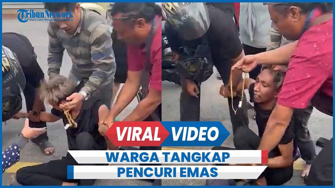 Detik-detik Warga Tangkap Pencuri Perhiasan Kalung Emas Milik Emak-emak