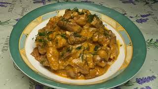 Куриные сердечки по-строгановски\ Chicken hearts stroganoff style
