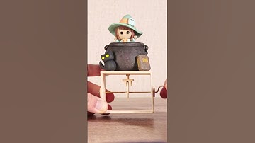 Tiny witch automata toy that tries to surprise you #diycrafts #halloween #stopmotion #animation