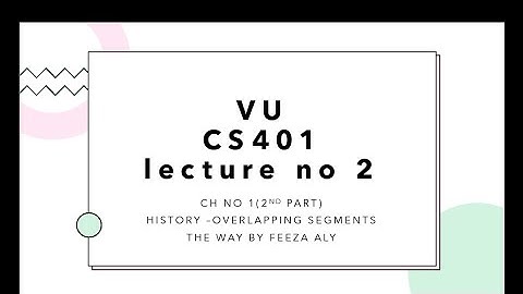 cs 401 chapter no 1 part ll detailed/ highlighted handouts