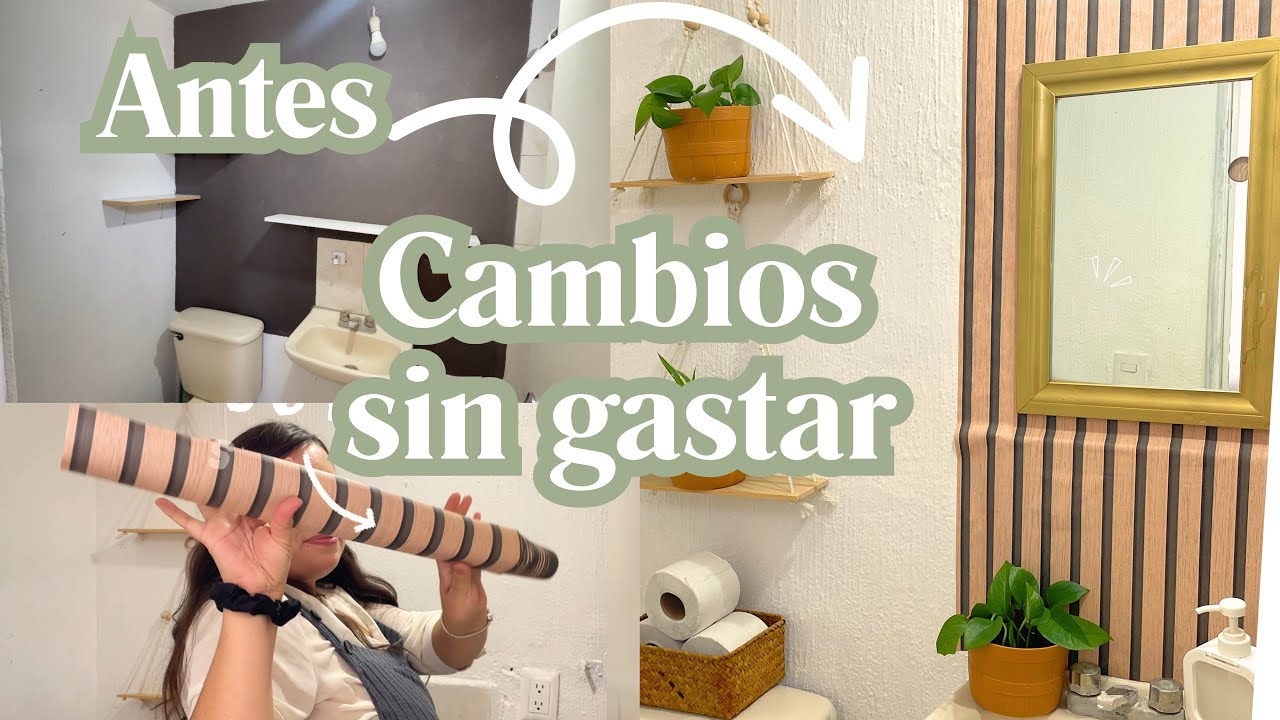 TRANSFORMANDO BAÑO PEQUEÑO con Poco Dinero ✅ pintura y plantas 🪴