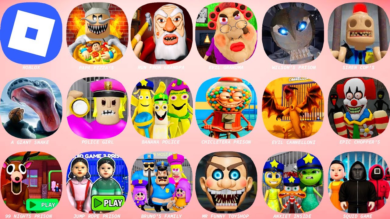 ROBLOX:PAPA PIZZA'S PIZZERIA.RUN FROM GRANDPA.EPIC CHOPPER'S.CANNELLONI DRAGONI.CHICLETERA BICICLETA