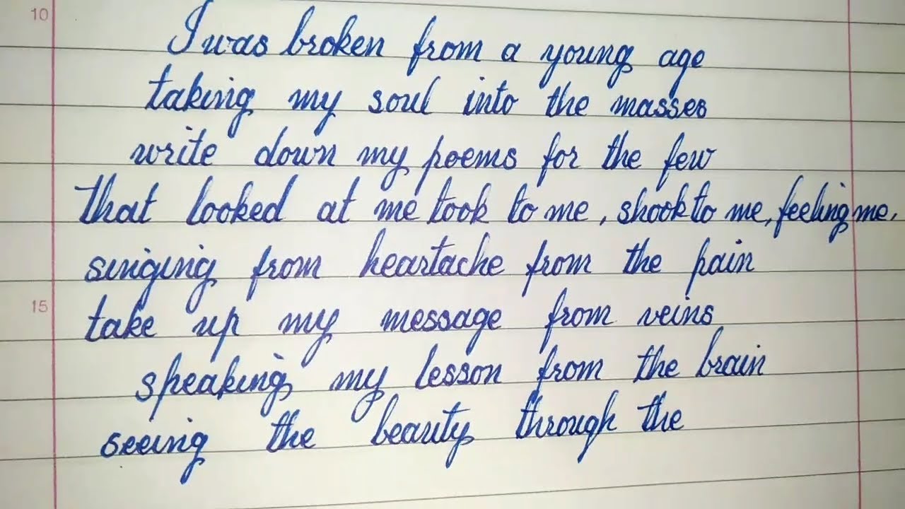 song lyrics in cursive writing - YouTube