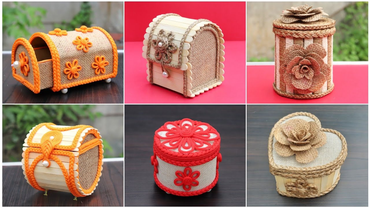 6 Best Jute jewelry box | DIY jewelry box made from jute rope | Jute ...