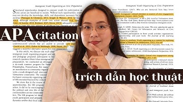 TRÍCH DẪN NHƯ THẾ NÀO ĐỂ KHÔNG BỊ “ĐẠO VĂN”? // APA Citation