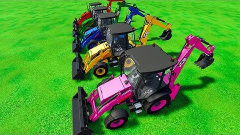 LOAD GRASS with FRONTAL LOADER JCB & TRANSPORT with FENDT TRACTORS - FARMING SIMULATOR 22