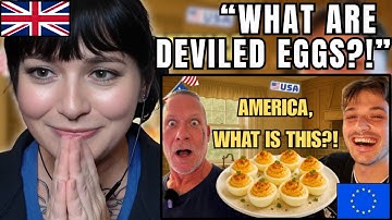BRIT GIRL Reacts to Europeans Trying Deviled Eggs For The First Time!!