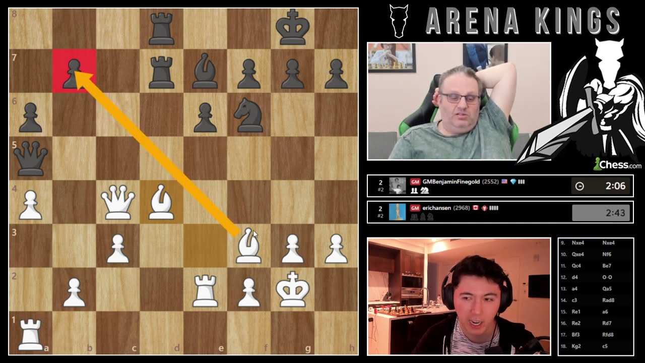 GM Eric Hansen vs GM Ben Finegold Blitz, on YouTube