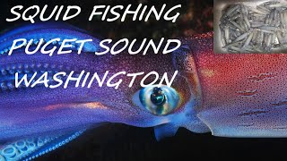 Squid Fishing with Squid Jigs Puget Sound - Squirts Black Ink