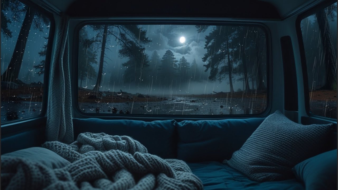 🔴| Rainy Camper Study Room 🌧️ Ambient Rain for Focus/Sleep (4K)