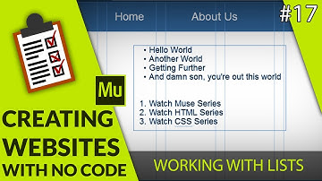 Working With Lists - #17 Adobe Muse Quickstart Tutorial Guide