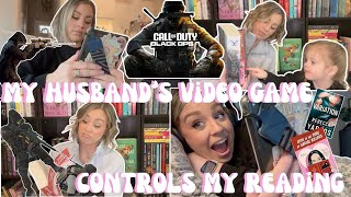 husband's video game controls my reading | READING VLOG