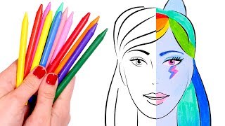 DRAW AND COLOR ✨💙🎨 How to Make up Barbie Like Equestria Girls' Rainbow Dash screenshot 2