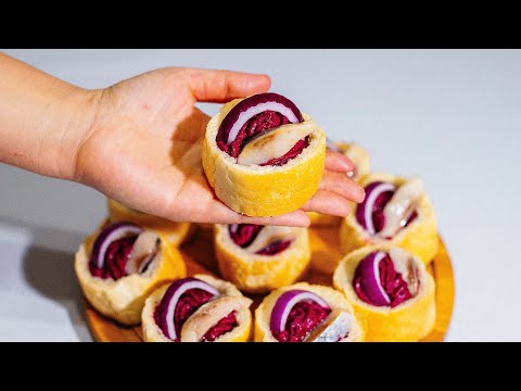 Селедка под шубой в виде закуски! Готовится за 5 минут! Быстро и легко