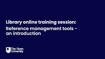 Reference management tools - an introduction