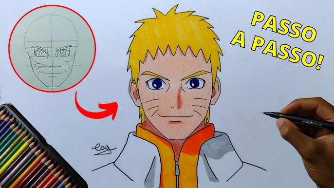 Como desenhar o NARUTO MODO BARION passo a passo MUITO FÁCIL (Para  Iniciantes) 