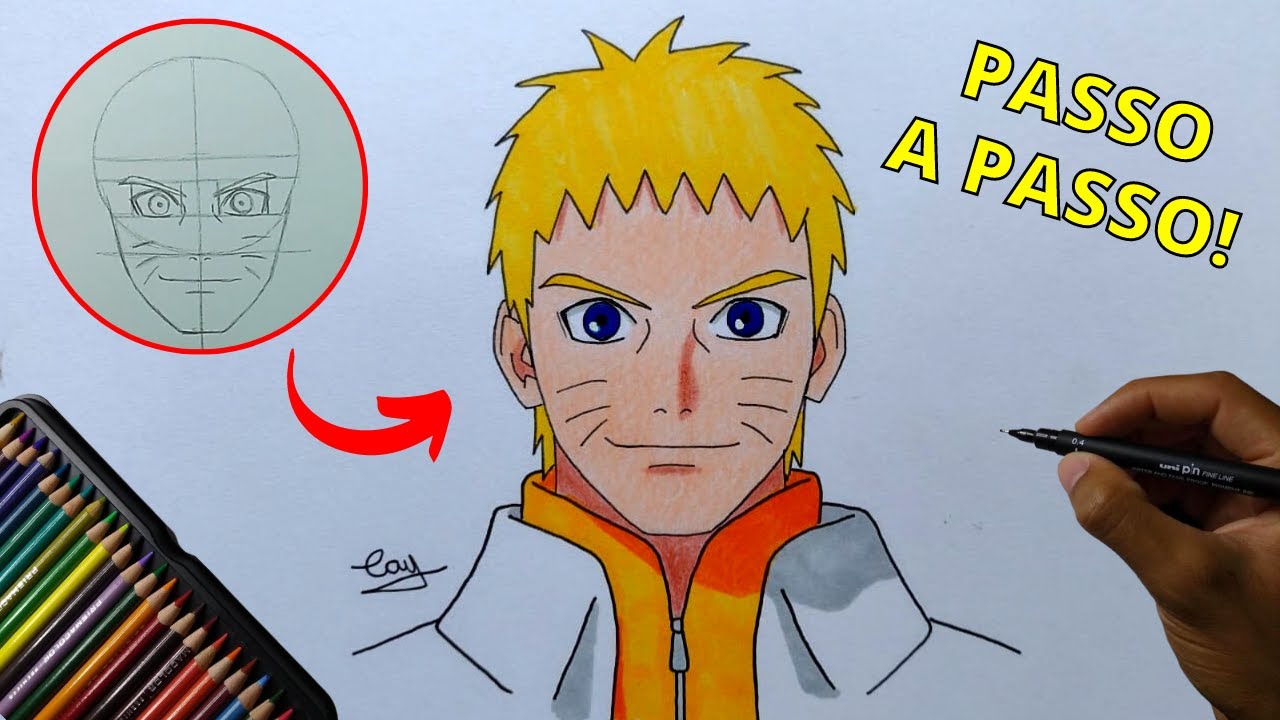 Saiba como desenhar o Naruto Hokage (FÁCIL)