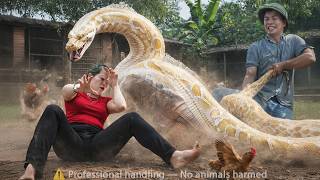 Celebrity Timelapse -- Terrifying! A Ferocious Giant Python Invades the Farm and Stalks the under the girl Profile
