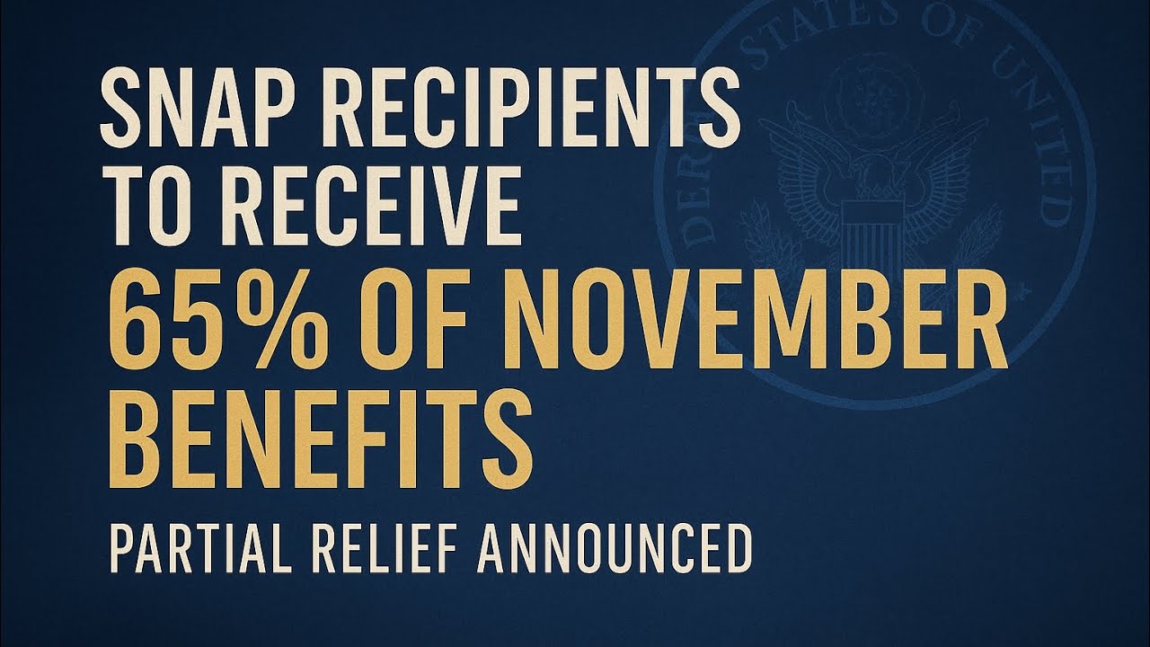 👉 SNAP Recipients to Receive 65% of November Benefits - YouTube