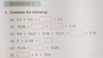 Dav Class 5 Math Unit 6 Worksheet 2  Addition & Subtraction Of Decimal Number || @madhubanclasses