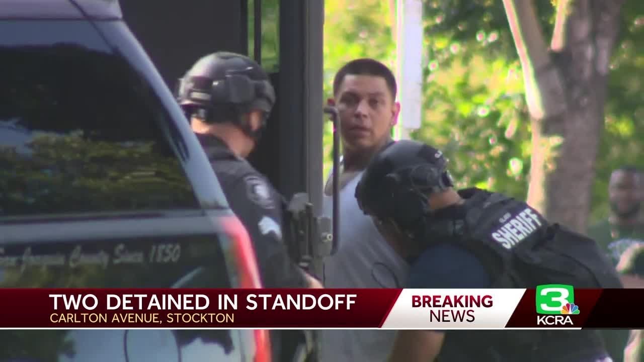2 detained in standoff in Stockton - YouTube