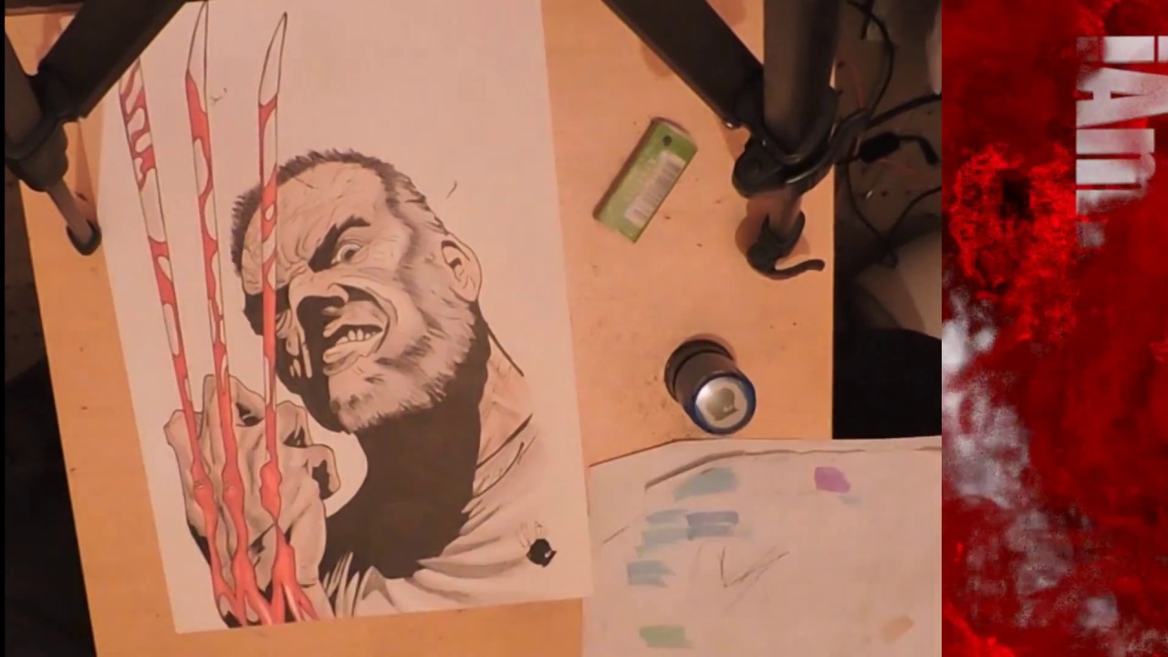 Old Man Logan Wolverine X Men ProMarker drawing Johnny Cash - Hurt