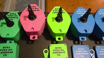 Reel POTA-ble EFHW Antennas V2 some of the different colors available. 