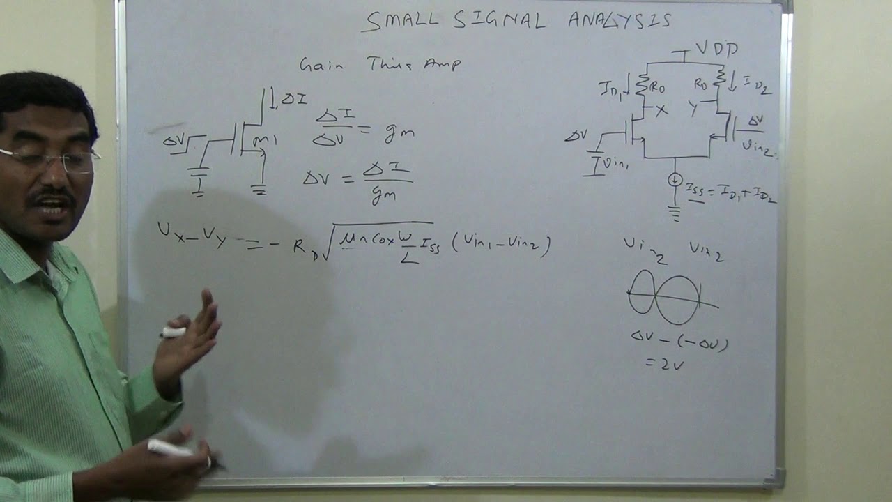 small signal analysis of differential amplifier - YouTube