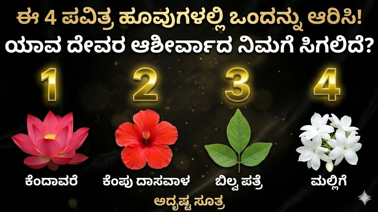 ಈ 4 ಪವಿತ್ರ ಹೂವುಗಳಲ್ಲಿ 1 ಆರಿಸಿ! ಯಾವ ದೇವರ ಆಶೀರ್ವಾದ ನಿಮಗೆ ಸಿಗಲಿದೆ ತಿಳಿಯಿರಿ 🌸 | A S | Pick a Flower