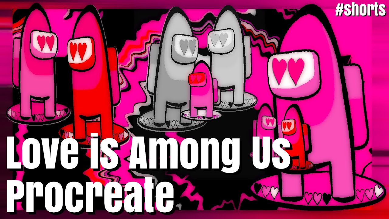 How to Draw Among Us Emoji Heart Eyes Style | Procreate - YouTube