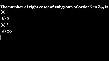 The number of distinct left cosets of the subgroup 3Z of Z sau msc 2014 group theory