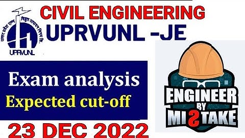 UPRVUNL JE Paper Analysis 23 December | UPRVUNL JE Civil paper Analysis| UPRVUNL JE Cut Off 2022