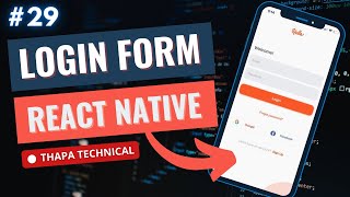 Login Form in React Native in Hindi #29 | Input, Password Field, Checkbox in React Native P-1