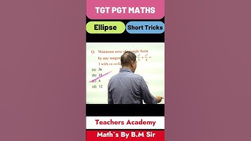 TGT PGT Math Short Tricks Ellipse