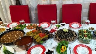 مائدة الإفطار الرمضانيه ، سحور رمضان ، اكلات سوريه حلبيه ،