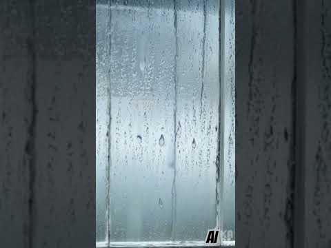 قطرات المطر على النافذة بالذكاء الاصطناعي       