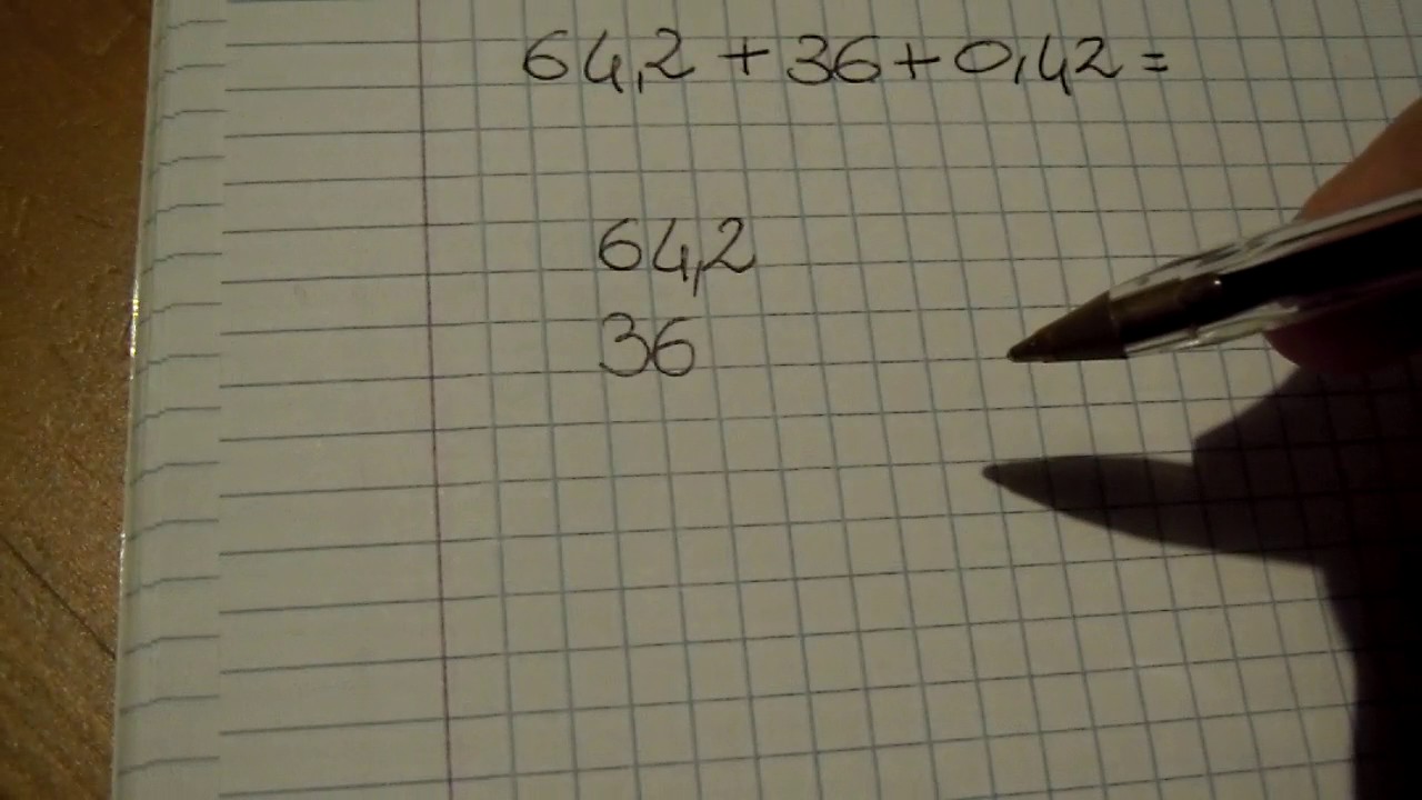 Addizione con i numeri decimali (tre addendi) - YouTube