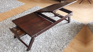 A foldable and adjustable laptop table - DIY / Portable wood laptop table / Pallet projects
