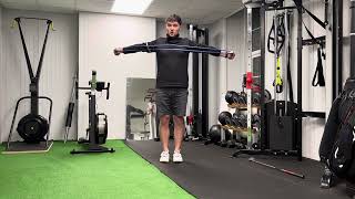 Split stance banded T spine rotation