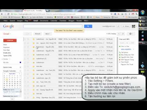 Video Hướng dẫn tạo Filter trong Gmail. - youtube