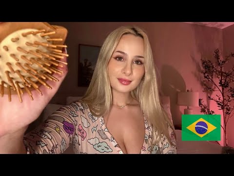 Festa do Pijamas com uma Amiga Americana (ela tenta falar português) ASMR
