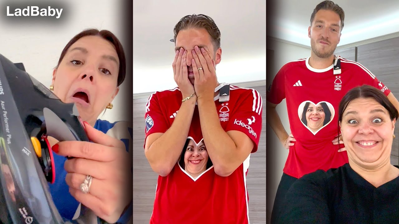 When Mum puts her face on Dad's new football shirt 🤣❤️