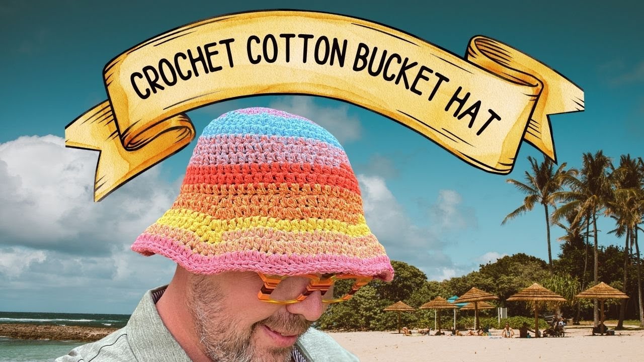 Hand Crochet Bucket Hat Foldable Floppy Beach Hat 4 Rolls Milk Cotton Yarn Women main image 3